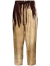 Uma Wang Abstract Pattern Print Drawstring Trousers In Neutrals