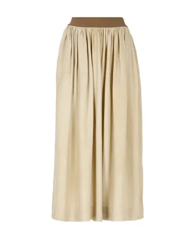 Uma Wang Abstract-printed Flared Midi Skirt In Nude