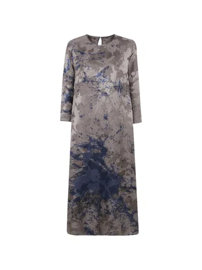 Uma Wang Abstract-pattern Jacquard-weave Maxi Dress In Animal Print