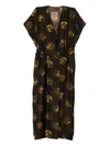 Uma Wang Oversized Midi Dress Graphic Print In Brown