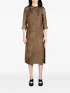 Uma Wang Agina Midi Dress In Brown