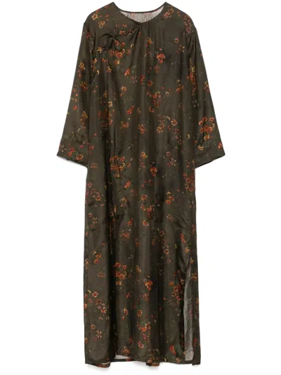 Uma Wang Agina Midi Dress In Multicolour