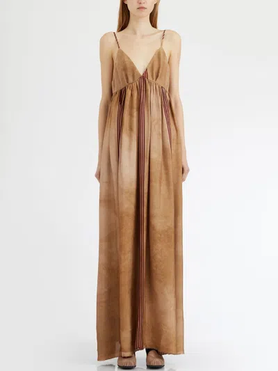 Uma Wang Aisha Viscose Dress In Brown
