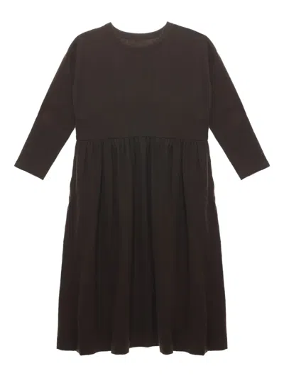 Uma Wang Alexa Long-sleeve Midi Dress In Brown