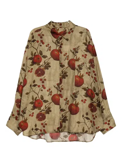 Uma Wang All-over Print Shirt In Green