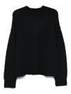Uma Wang Ribbed Crew-neck Sweater In Black