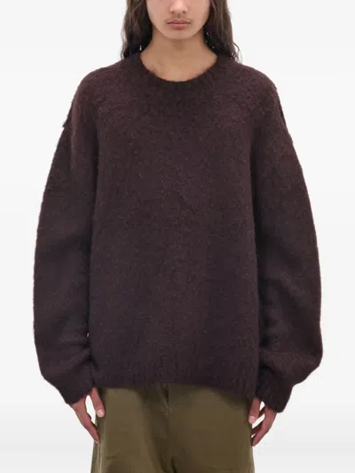 Uma Wang Alpaca Wool-blend Jumper In Brown