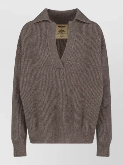 Uma Wang Alpaca Wool Crewneck Jumper In Multi
