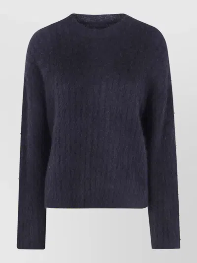 Uma Wang Alpaca Wool Crewneck Sweatshirt In Blue
