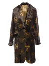 Uma Wang Longline Velvet Effect Jacket With Notched Lapel In Brown