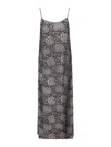 Uma Wang Long Dress Anaya Maxi Spaghetti Straps Floral In Black