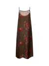 Uma Wang Floral Printed Midi Dress With Adjustable Straps