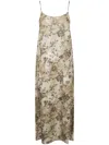 Uma Wang 'anaya' Multicolor Dress With Thin Straps And All-over Floral Print In White