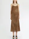 Uma Wang Anaya Dress In Cupro And Viscose In Brown