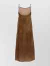 Uma Wang Anaya Dress With Sheer Panel And Straps In Brown