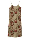 Uma Wang Floral Print Midi Dress With Spaghetti Straps In Multi