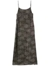Uma Wang Long Dress Anaya Maxi Spaghetti Straps Floral In Black