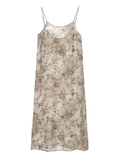 Uma Wang Anaya Dress Woman Dirty Dress White In Multicolour