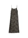 Uma Wang Long Dress Anaya Maxi Spaghetti Straps Floral In Black