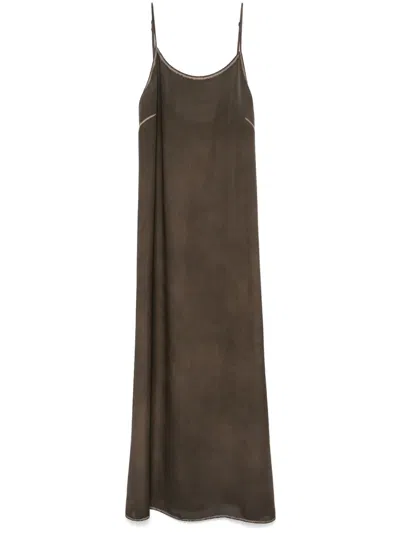 Uma Wang Anaya Maxi Dress In Brown