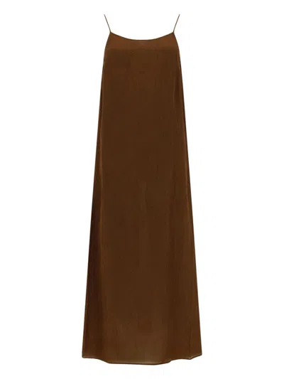 Uma Wang Anaya Mini Dress With Thin Straps In Brown