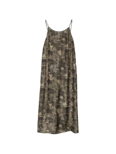 Uma Wang Anaya Printed Long Dress In Transparent