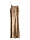 Uma Wang Spaghetti Strap Dress In Brown