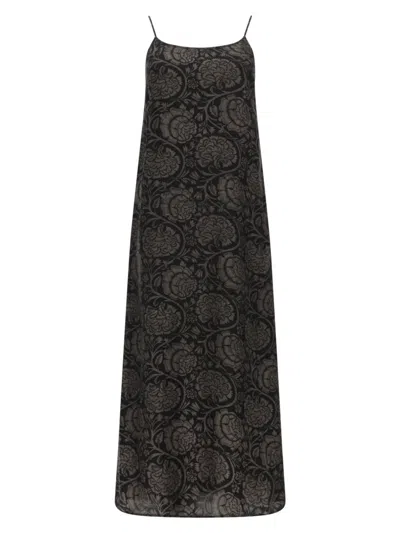 UMA WANG ANAYA VISCOSE-BLEND FLORAL MAXI DRESS
