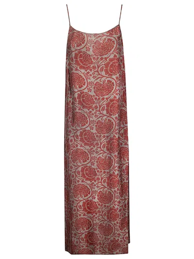 Uma Wang Anaya Floral Midi Dress In Brown