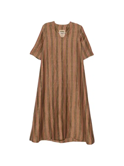 Uma Wang Apostle Striped Dress In Multi