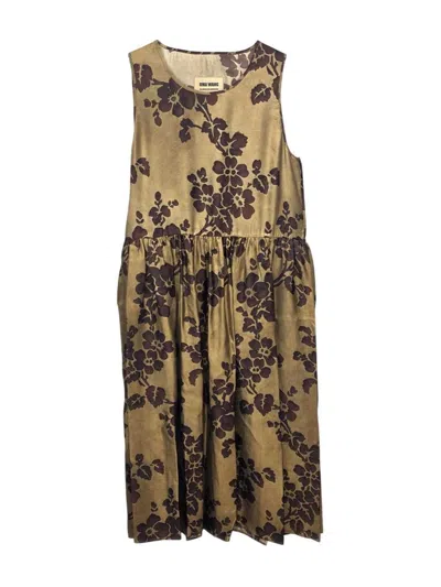 Uma Wang Ardal Floral-print Dress In Neutral