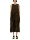 Uma Wang Ardal Dress Woman Tobacco In Green