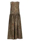Uma Wang Floral Pattern Dress In Grey/red
