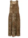 Uma Wang Floral Pattern Dress In Brown