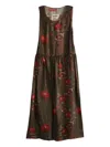 Uma Wang Printed Viscose And Cupro Ardal Dress In Brown