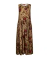 Uma Wang Printed Viscose And Cupro Ardal Midi Dress In Brown