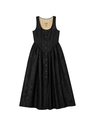 Uma Wang Ashel Jacquard-pattern Dress In Black