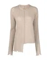 Uma Wang Asymmetric Cashmere Jumper In Nude