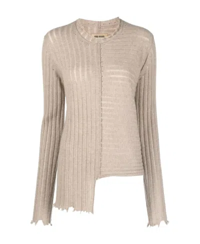 Uma Wang Asymmetric Cashmere Jumper In Nude