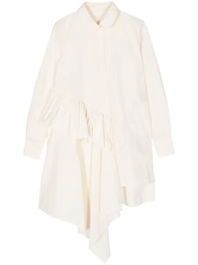 Uma Wang Asymmetric Cotton Shirt In Nude