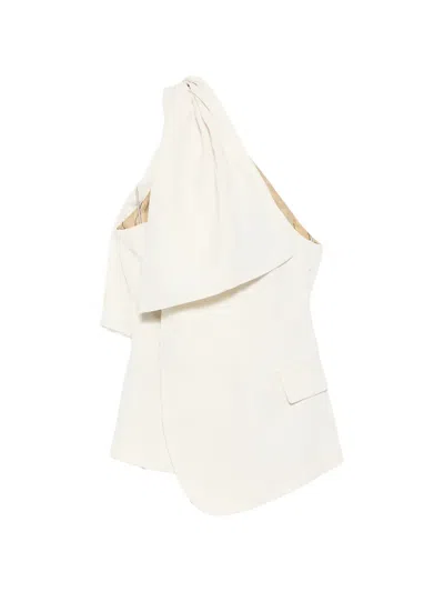 Uma Wang Asymmetric Draped Top In White