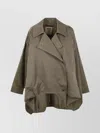 Uma Wang Asymmetric Hem Double Breasted Jacket In Green