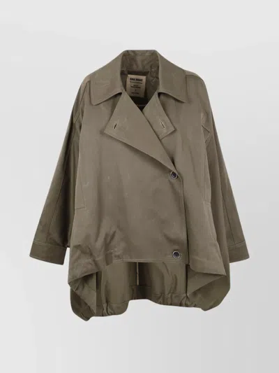 Uma Wang Asymmetric Hem Double Breasted Jacket In Green