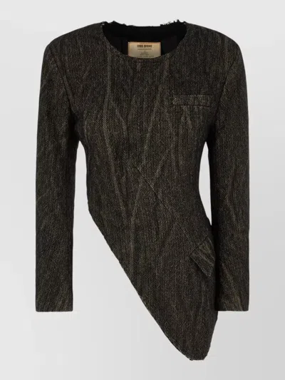 Uma Wang Asymmetric Jacket Gilet Back Tie Detail In Black