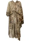 Uma Wang Asymmetric Maxi Dress In 褐色