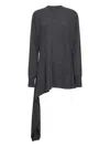 Uma Wang Grey Cashmere Knit Asymmetric Sweater In Gray