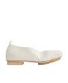 Uma Wang Asymmetric-toe Leather Ballerina Shoes In White