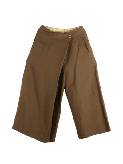 Uma Wang Asymmetric Wide-leg Trousers In Brown