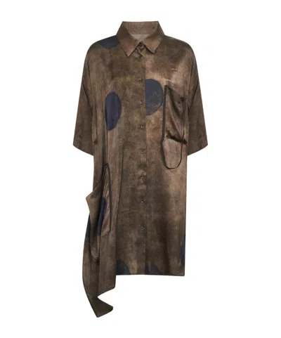 Uma Wang Asymmetrical Shirt In Brown