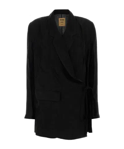 Uma Wang Asymmetrical Suit Jacket In Black